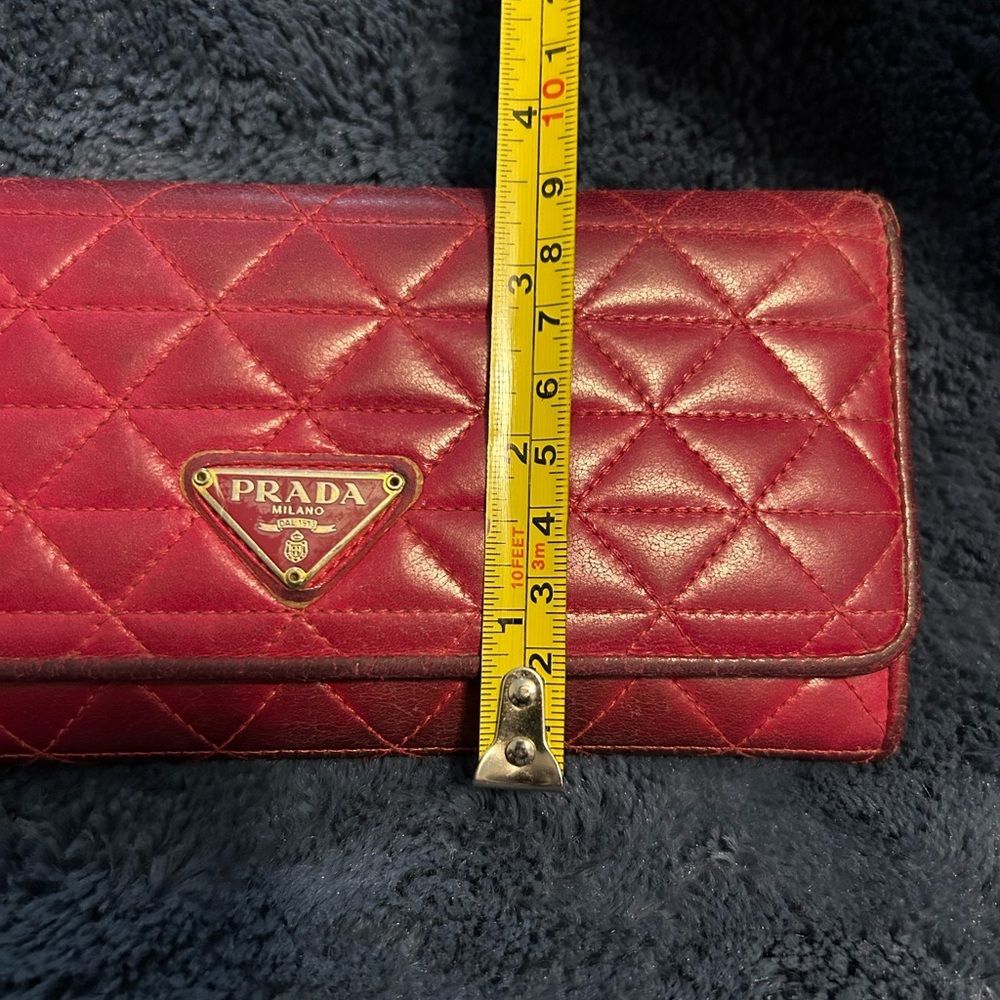 PRADA Pink Saffiano Leather COA Tare Quilted Wallet - Picture 6 of 13
